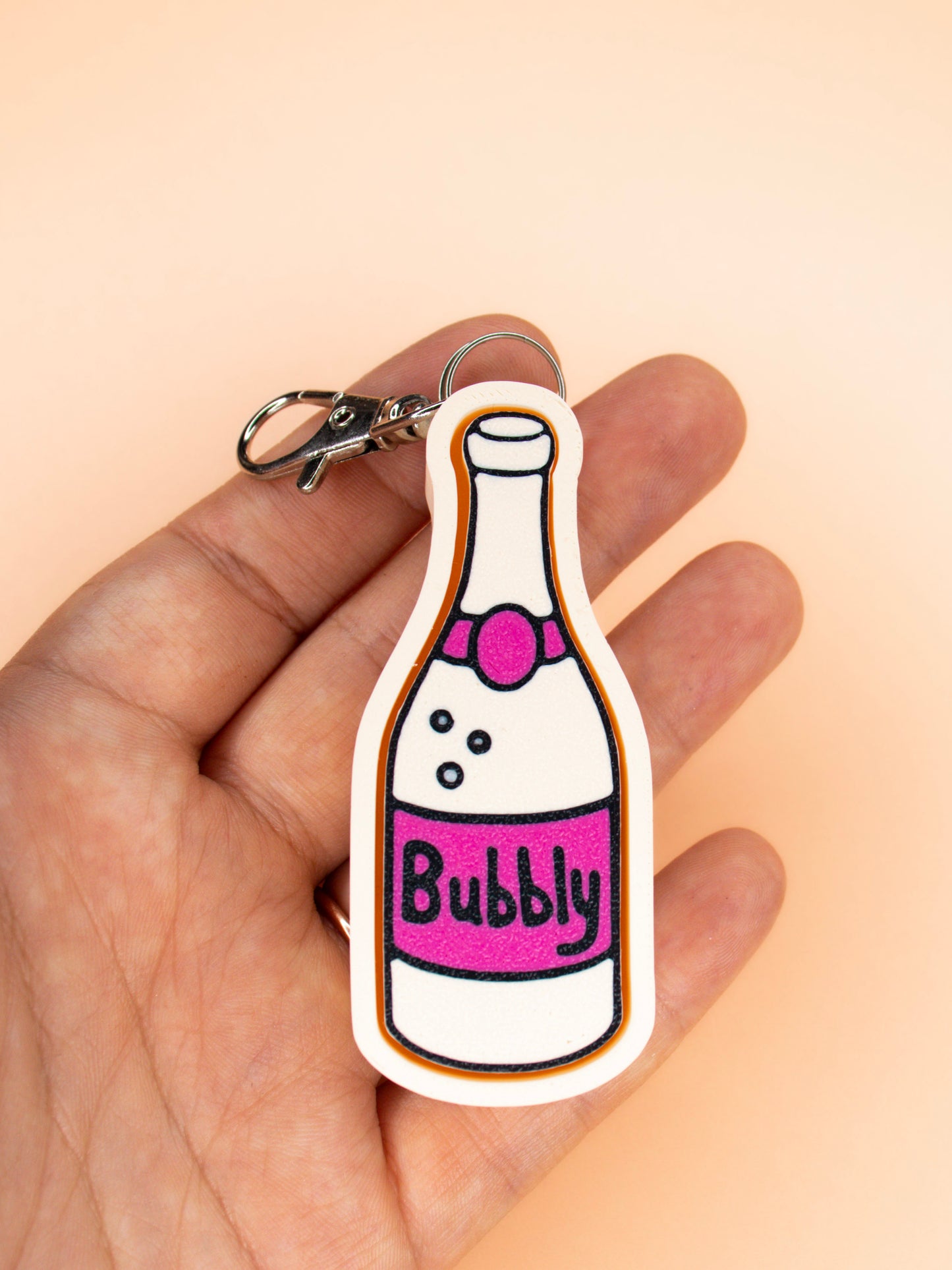 Bubbly Champagne Keychain