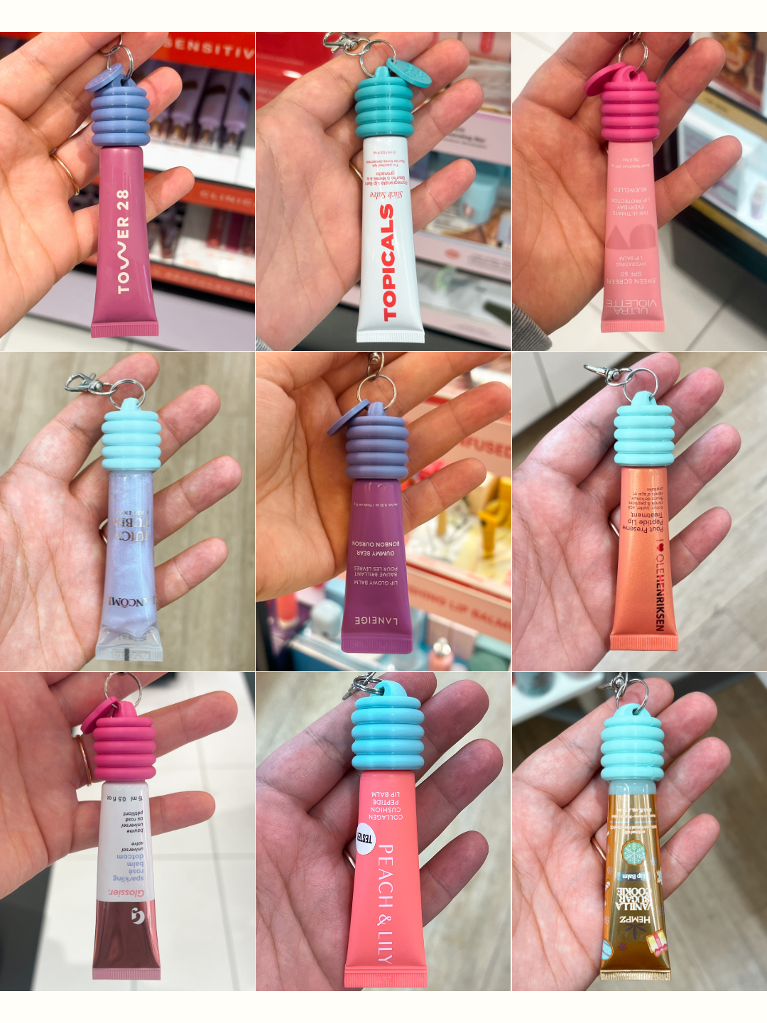 Aesthetic Screw On Keychain Cap for Lip Balms and Glosses