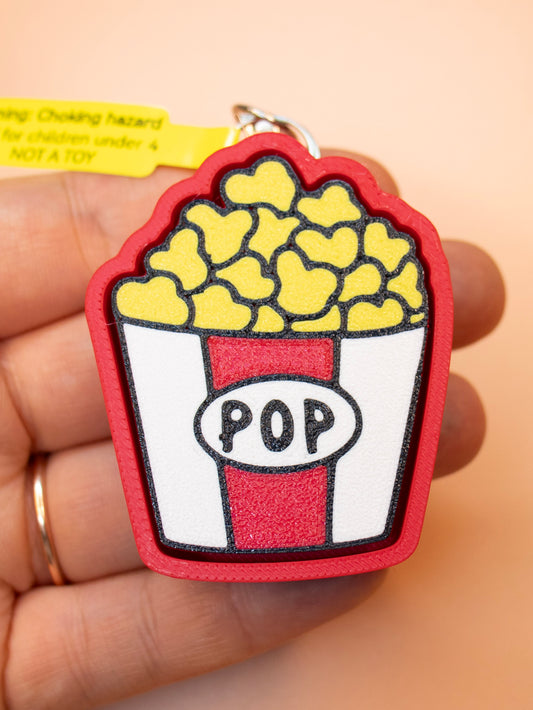 Popcorn Bucket Clicky Keychain
