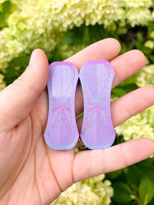 Pink and purple magnetic fidget slider inside top view