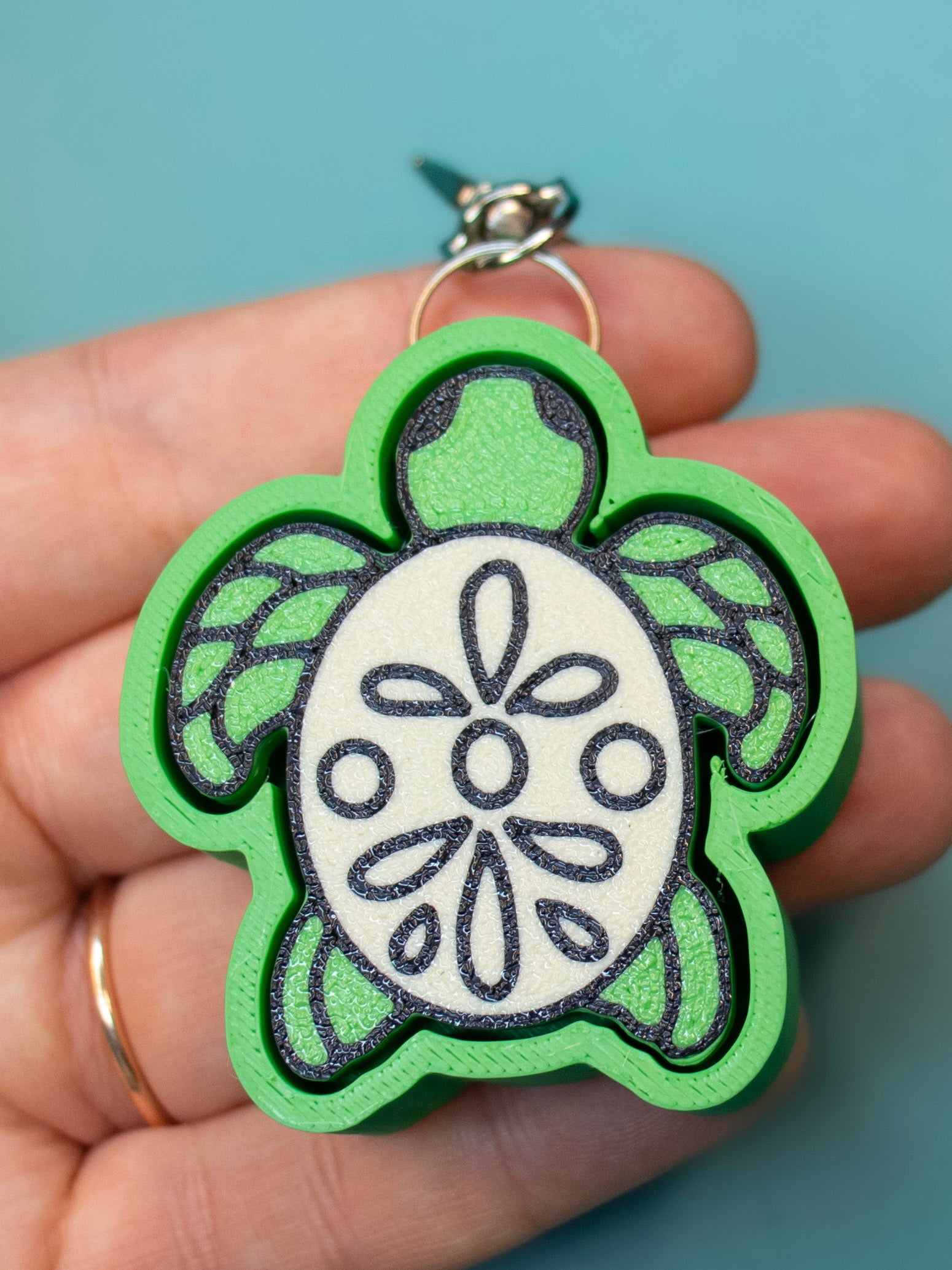 Print Pop Sea Turtle Clicky Keychain fidget